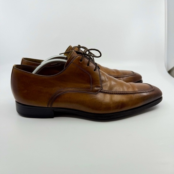 MAGNANNI Prix Brown Leather Apron Tow Derby Lace Up Oxford 13723 Men 10‎ WIDE